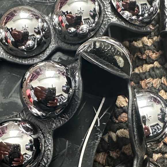 Zara Black Sandals with Metallic Spheres - Picture 3 of 4